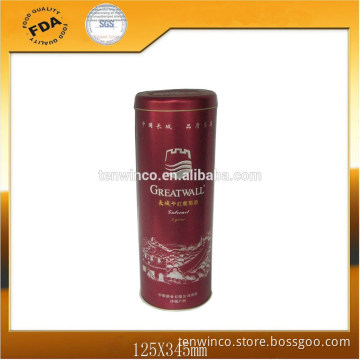 Round Wine Tin Packaging Can with 2lids dia125mm